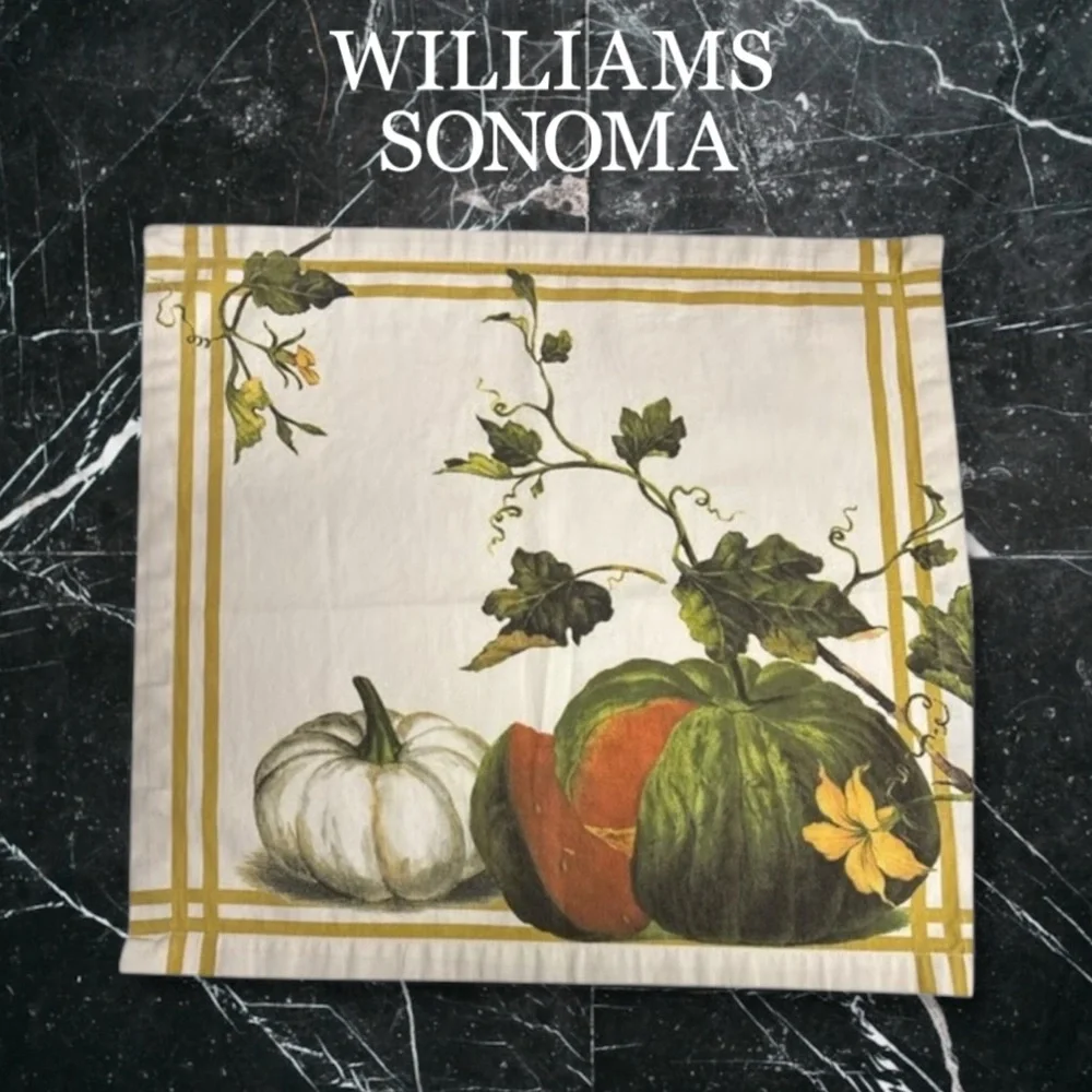Williams Sonoma Botanical Pumpkin Dinner Napkin